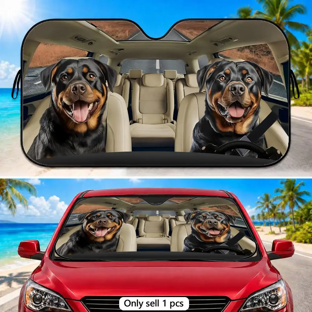 Rottweiler Dog Driver Sun Visor Reusable Foldable Aluminum Foil Sunshade UV Heat Insulation Cover for Car Front Windshield
Rottweiler Dog Driver Sun Visor Reusable Foldable Aluminum Foil Sunshade UV Heat Insulation Cover for Car Front Windshield