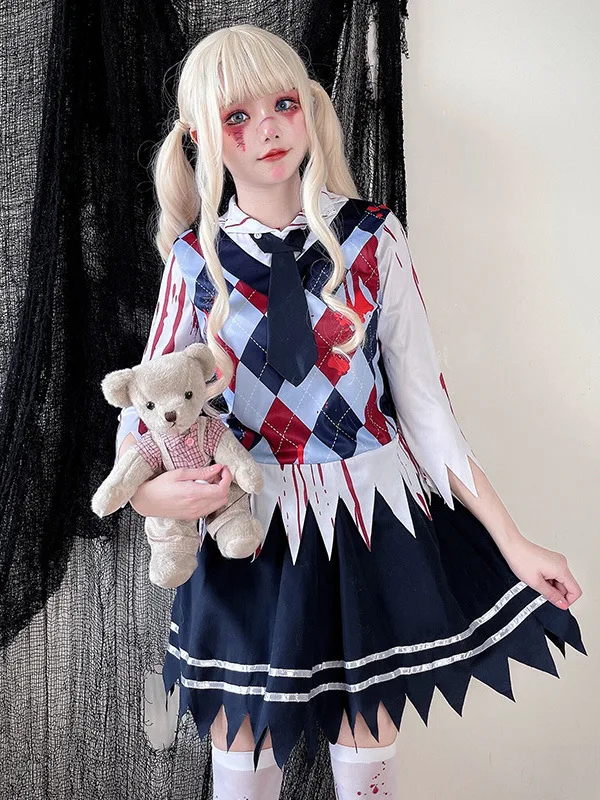 Adult Halloween Costume Terror Doll Zombie Student Uniform Bloodthirsty Clown Performance Costume Traditional Chinese...
Adult Halloween Costume Terror Doll Zombie Student Uniform Bloodthirsty Clown Performance Costume Traditional Chinese...