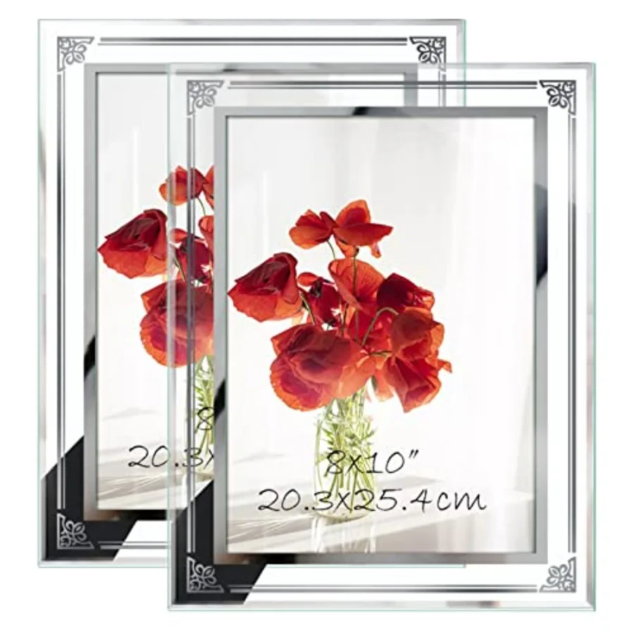 Picture Frame Set of 2 Glass Photo Frame 8 by 10 for Tabletop Horizontally or Vertically
Picture Frame Set of 2 Glass Photo Frame 8 by 10 for Tabletop Horizontally or Vertically