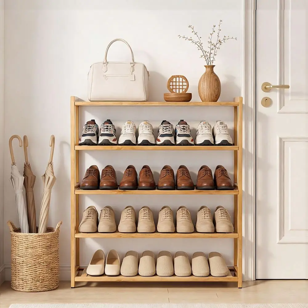 5Tier Solid Wood Shoe Rack, SpaceSaving Sturdy Organizer For Sneakers Boots Heels Entryway Bedroom, Brown
5Tier Solid Wood Shoe Rack, SpaceSaving Sturdy Organizer For Sneakers Boots Heels Entryway Bedroom, Brown