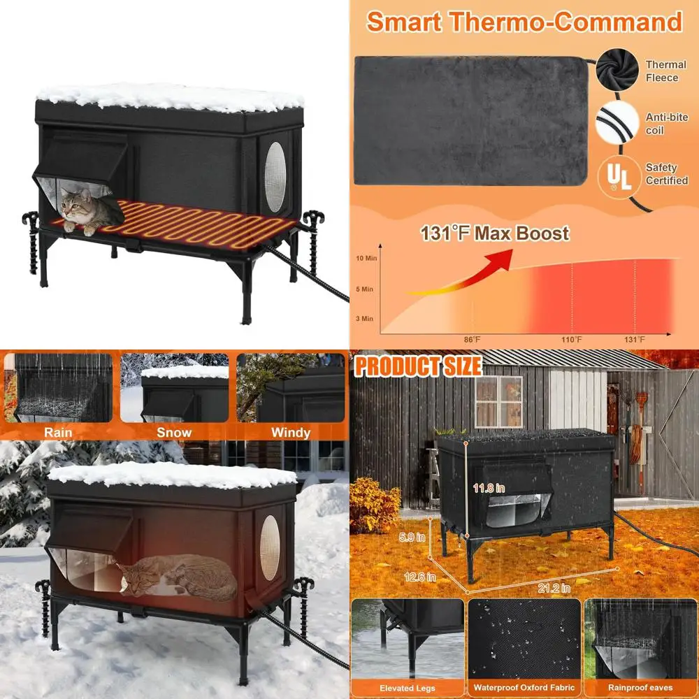 Weatherproof Heated Outdoor Cat Shelter with Insulation and Safe Exit for Feral Cats (Medium)
Weatherproof Heated Outdoor Cat Shelter with Insulation and Safe Exit for Feral Cats (Medium)