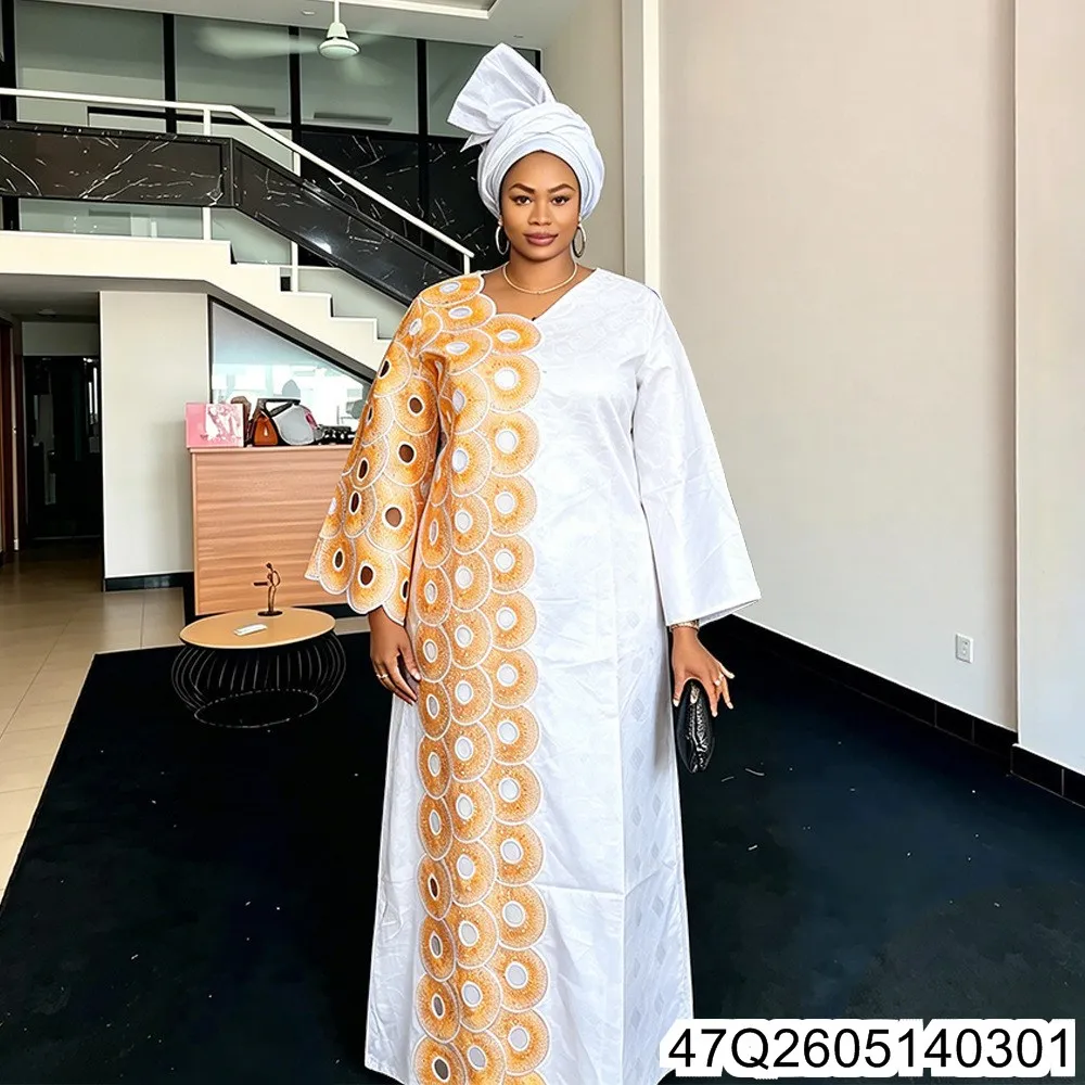 2026 New Fashionable African Plus-size Dress Embroidered Women's Wear, Long Robe and Headscarf 47Q26051403
2026 New Fashionable African Plus-size Dress Embroidered Women's Wear, Long Robe and Headscarf 47Q26051403