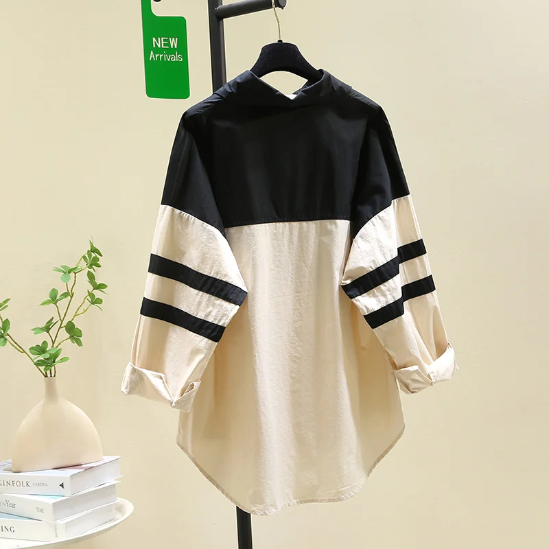 SuperAen корейская полосатая черная рубашка женская, новинка весны 2025 года, свободная повседневная рубашка, топ 
SuperAen корейская полосатая черная рубашка женская, новинка весны 2025 года, свободная повседневная рубашка, топ