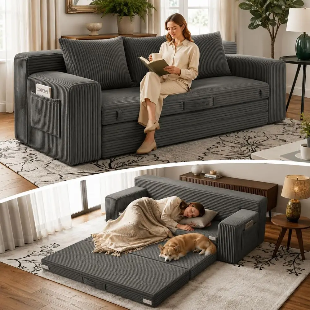 70" Convertible Soa Bed, BonelCouch with Pull-Out loor Sleeper Soas, 3 Seater Corduroy uton olding Couch, No Assembly Required,
70" Convertible Soa Bed, BonelCouch with Pull-Out loor Sleeper Soas, 3 Seater Corduroy uton olding Couch, No Assembly Required,