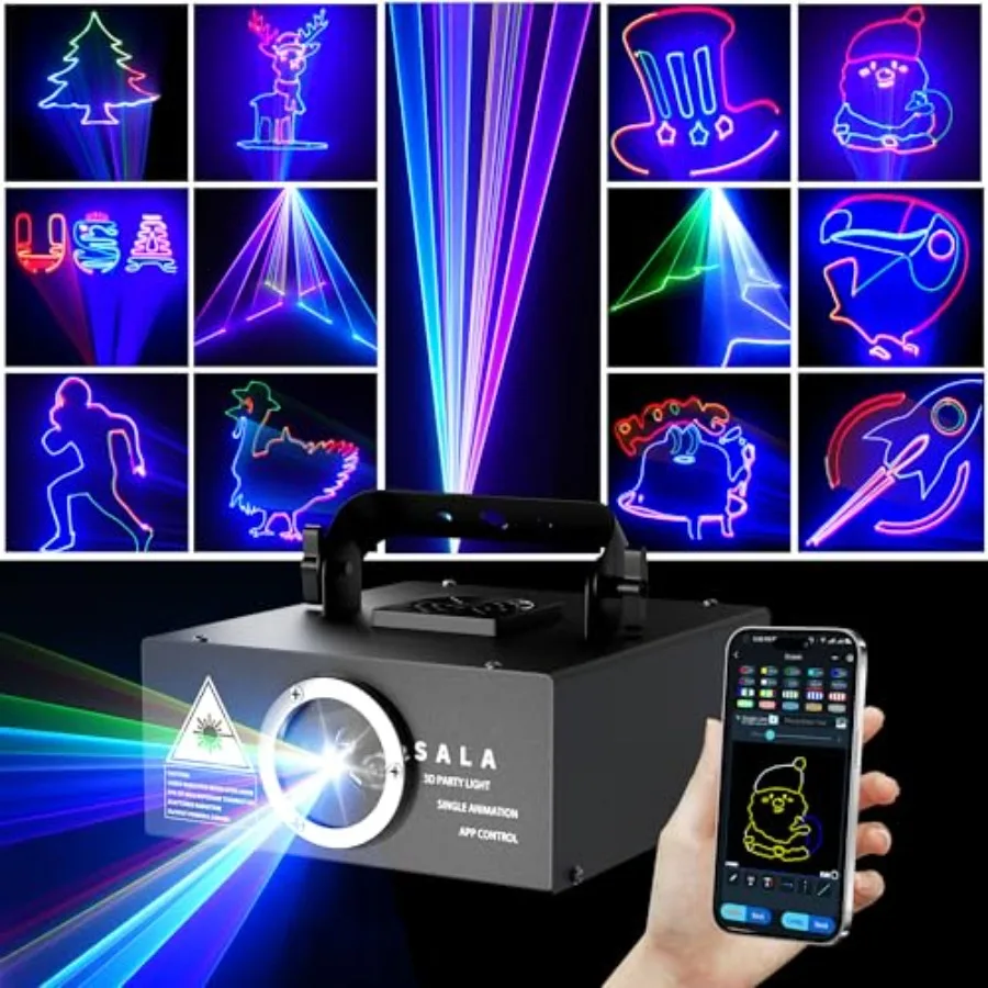 DJ Laser Light with App Control, 3D Animation Laser Projector for Party, Supports Custom Drawings, Text Playback, Personalized
DJ Laser Light with App Control, 3D Animation Laser Projector for Party, Supports Custom Drawings, Text Playback, Personalized