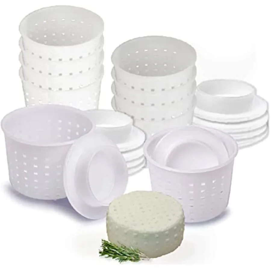 10 pcs Small Cheese Mold for Cheese Making with Follower 1/3 QT - Cheddar Cheese Making Basket Kit - Homemade Cheese Making Sup
10 pcs Small Cheese Mold for Cheese Making with Follower 1/3 QT - Cheddar Cheese Making Basket Kit - Homemade Cheese Making Sup