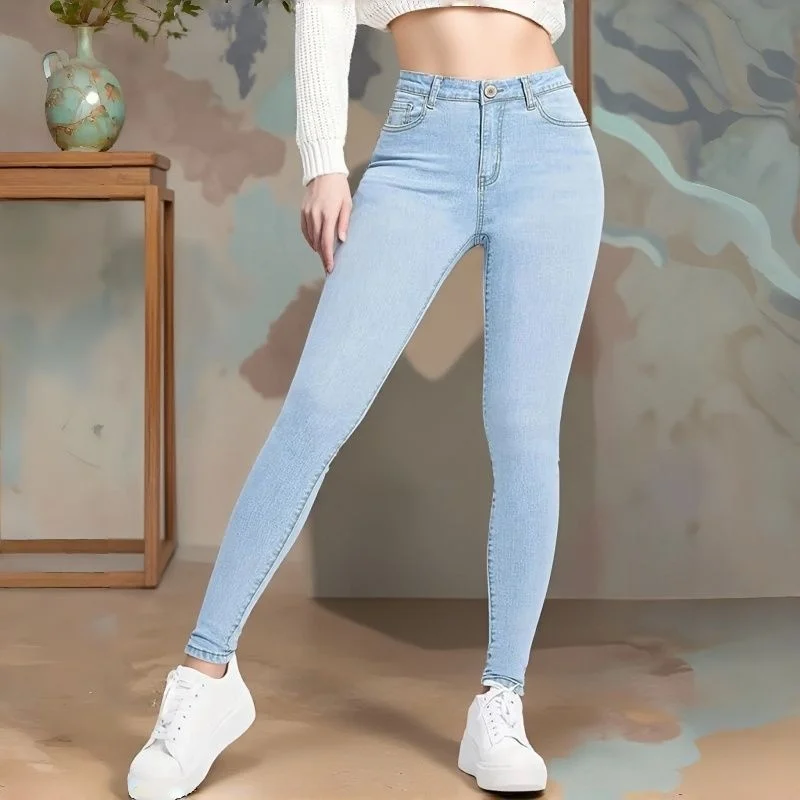Hot Sale Female Classic Mid-rise Light Blue Jeans Girls Comfortable Slim Skinny Fit Pants Women Retro Fashion Denim Trousers
Hot Sale Female Classic Mid-rise Light Blue Jeans Girls Comfortable Slim Skinny Fit Pants Women Retro Fashion Denim Trousers
