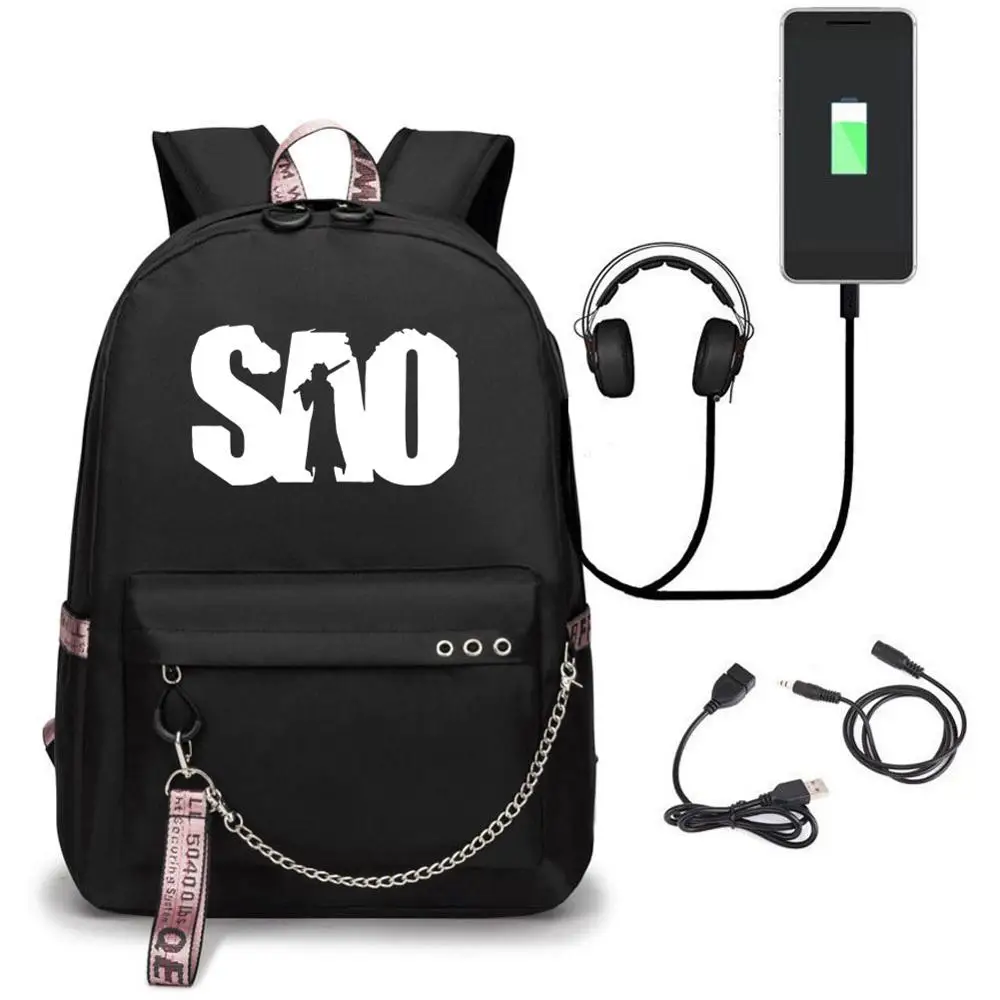 Anime Sword Art Online USB Port Backpack School Bags Travel Book Boys Girls Bags Laptop Headphone USB Port
Anime Sword Art Online USB Port Backpack School Bags Travel Book Boys Girls Bags Laptop Headphone USB Port
