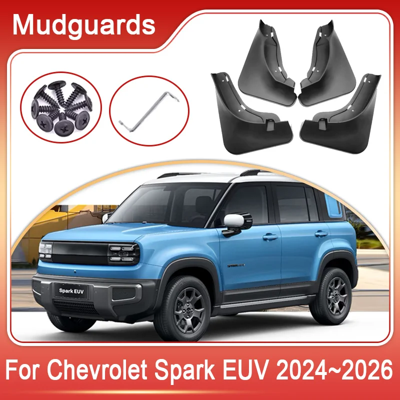 4 шт. автомобильные брызговики для Chevrolet Spark EUV BaoJun Yep Plus 2024 2025 2026 крыло с защитой от брызг передний и задний брызговик аксессуары
4 шт. автомобильные брызговики для Chevrolet Spark EUV BaoJun Yep Plus 2024 2025 2026 крыло с защитой от брызг передний и задний брызговик аксессуары