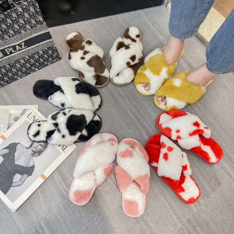 Тапочки женские зимние с коровьим узором, плюшевые удобные, Нескользящие, хлопок, домашняя повседневная обувь
Тапочки женские зимние с коровьим узором, плюшевые удобные, Нескользящие, хлопок, домашняя повседневная обувь