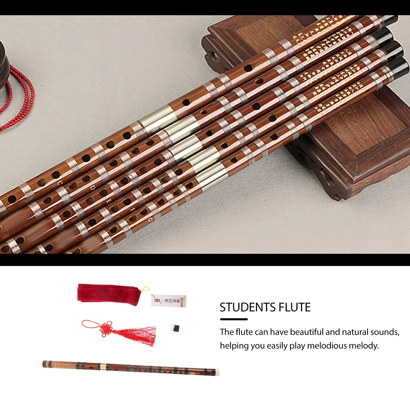 Chinese Instrument Portable Flute Bamboo Beginners Kids Musical Instruments Ancient Toy Set
Chinese Instrument Portable Flute Bamboo Beginners Kids Musical Instruments Ancient Toy Set