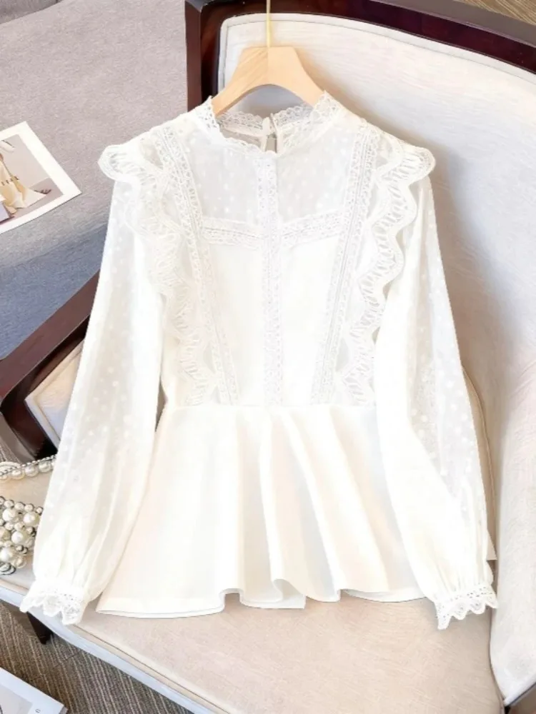 Chiffon Shirts Oversized Blouses Women's Clothing Patchwork Lace Long Sleeve Slim Waist Summer Tops Chic Camisas De Mujer 2026
Chiffon Shirts Oversized Blouses Women's Clothing Patchwork Lace Long Sleeve Slim Waist Summer Tops Chic Camisas De Mujer 2026