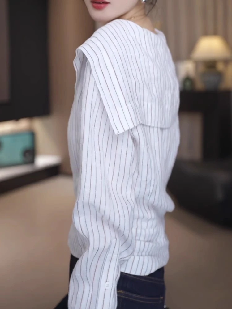 Весна 2026: Новая корейская женская шелковая блузка Slim Fit с воротником-стойкой и полосками, универсальная, для повседневной носки, D25040423
Весна 2026: Новая корейская женская шелковая блузка Slim Fit с воротником-стойкой и полосками, универсальная, для повседневной носки, D25040423