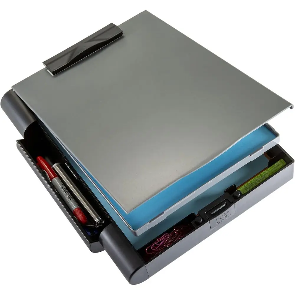 Double Storage Clipboard with 2 Compartments, Magnetized Storage, & Clip, Letter Size, Recycled Plastic, Gray/Black
Double Storage Clipboard with 2 Compartments, Magnetized Storage, & Clip, Letter Size, Recycled Plastic, Gray/Black