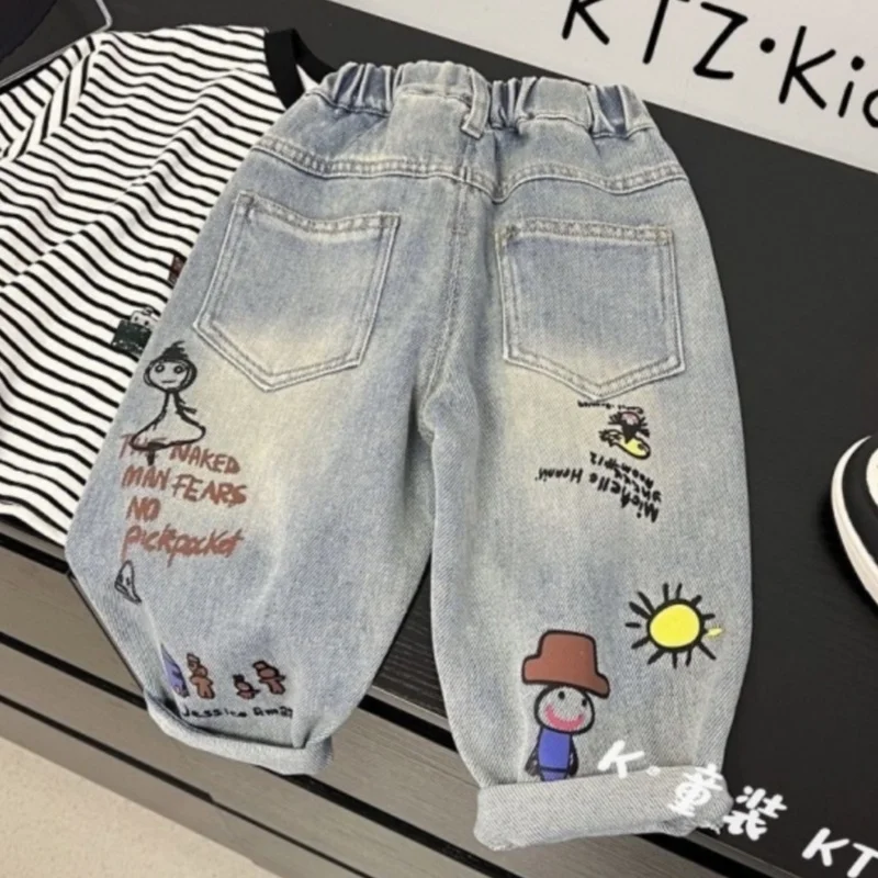 Boys' Jeans 2-8 Years Old Soft Fabric Baby Pants 2025 New Cartoon Graffiti Casual Pants Suitable for Boys To Wear Cool Clothes
Boys' Jeans 2-8 Years Old Soft Fabric Baby Pants 2025 New Cartoon Graffiti Casual Pants Suitable for Boys To Wear Cool Clothes