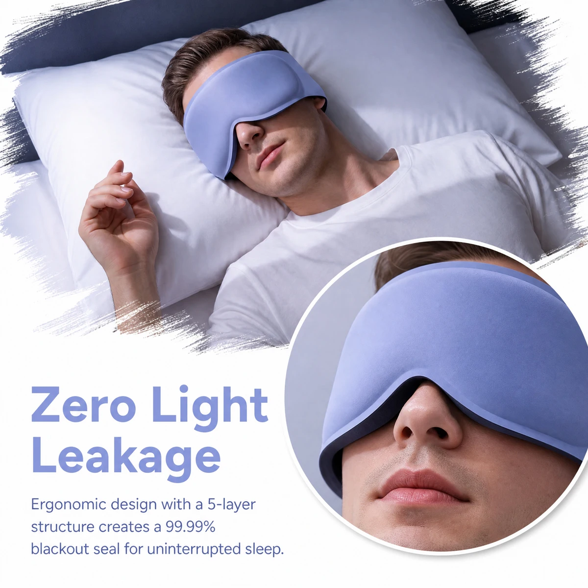 Sleep Eye Mask, 3D contour design with gravity beads inside, weighted Eye Mask 100% light blocking, relieving eye fatigue
Sleep Eye Mask, 3D contour design with gravity beads inside, weighted Eye Mask 100% light blocking, relieving eye fatigue