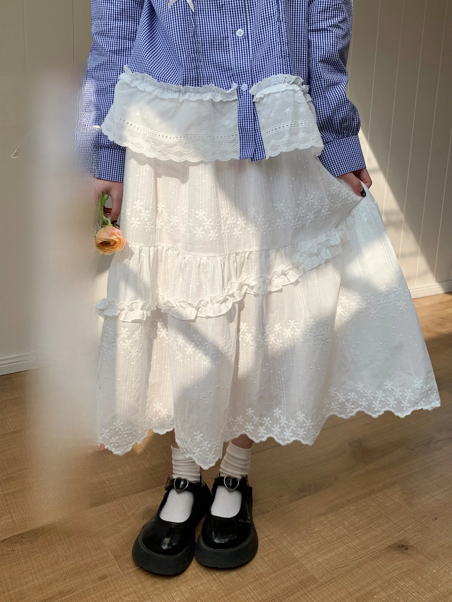 BibiBency Daisy Print Cotton Midi Skirt Women's A-Line Skirt Sweet Girl Style Half-length Skirts Spring Summer Autumn
BibiBency Daisy Print Cotton Midi Skirt Women's A-Line Skirt Sweet Girl Style Half-length Skirts Spring Summer Autumn