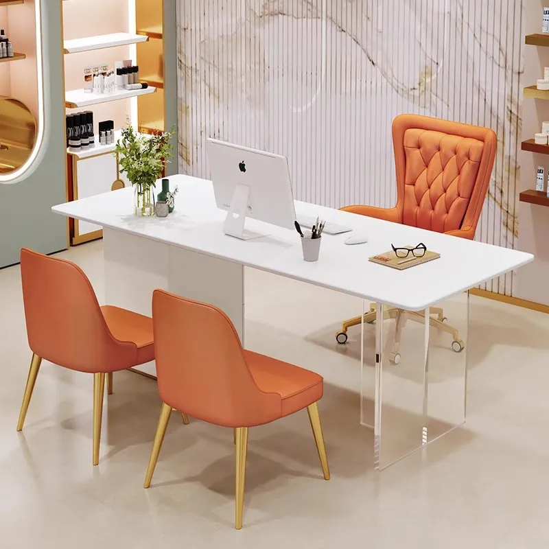 Beauty room reception negotiation interview table Italian light luxury desk
Beauty room reception negotiation interview table Italian light luxury desk