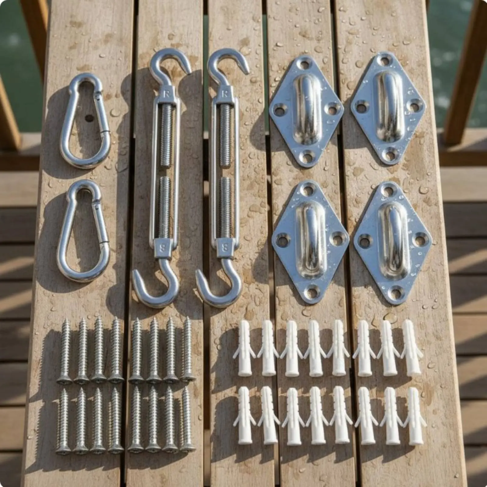 40 Pieces Sun Shade Sail Hardware Kit High Load Capacity Sail Fixing Accessories Awning Installation Accessories Sturdy Duty
40 Pieces Sun Shade Sail Hardware Kit High Load Capacity Sail Fixing Accessories Awning Installation Accessories Sturdy Duty