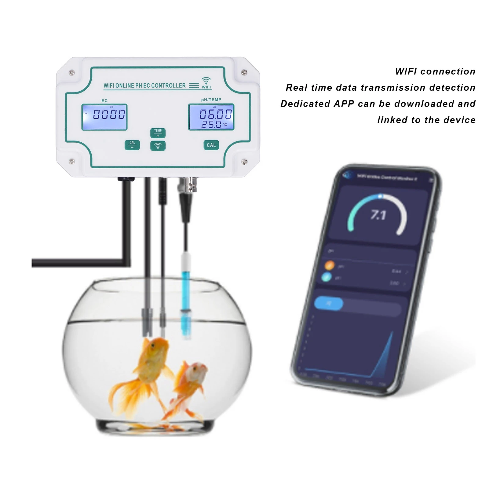 Water Quality Tester EC TEMP 3 in 1 Tester WIFI Automatic Identification Tester with Alarm Function WiFi Water Quality Tester 
Water Quality Tester EC TEMP 3 in 1 Tester WIFI Automatic Identification Tester with Alarm Function WiFi Water Quality Tester