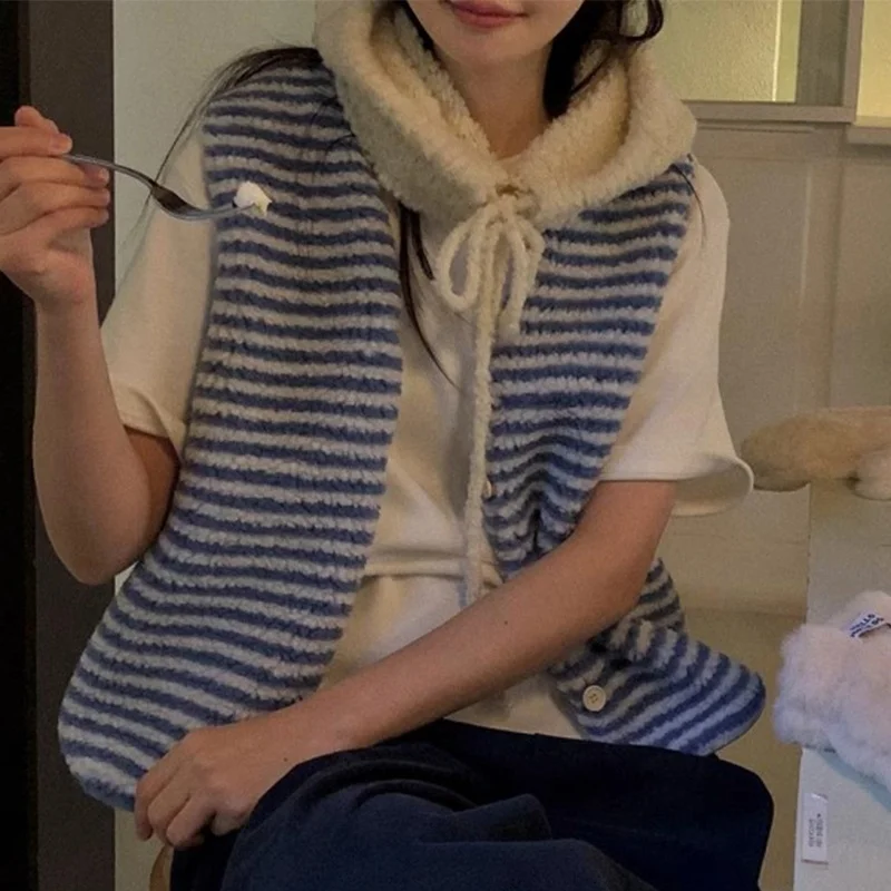 Chic Autumn Winter V-Ne Single Button Loose Fit Svel Stripe Vest Jaet Korean Sle Commute Regular Length
Chic Autumn Winter V-Ne Single Button Loose Fit Svel Stripe Vest Jaet Korean Sle Commute Regular Length