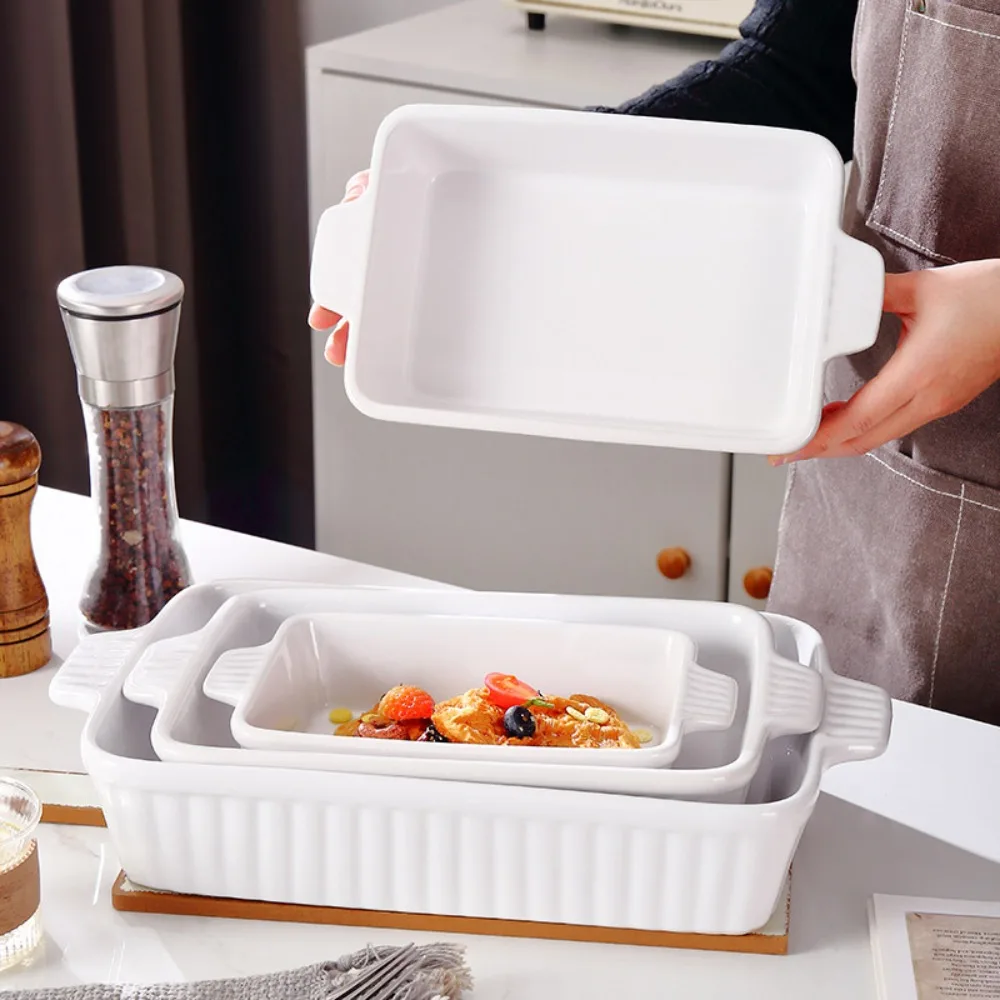 Multipurpose Rectangular Ceramic Baking Tray Stripe Pattern With Handle Baking Dish Deepened Lasagna Pan Roast Chicken
Multipurpose Rectangular Ceramic Baking Tray Stripe Pattern With Handle Baking Dish Deepened Lasagna Pan Roast Chicken