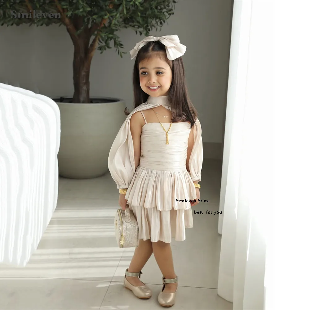 Smileven Saudi Arabia Flower Girl Dresses With Cape Mini Skirt Girl's Party Gowns Vestidos para niñas Customized
Smileven Saudi Arabia Flower Girl Dresses With Cape Mini Skirt Girl's Party Gowns Vestidos para niñas Customized