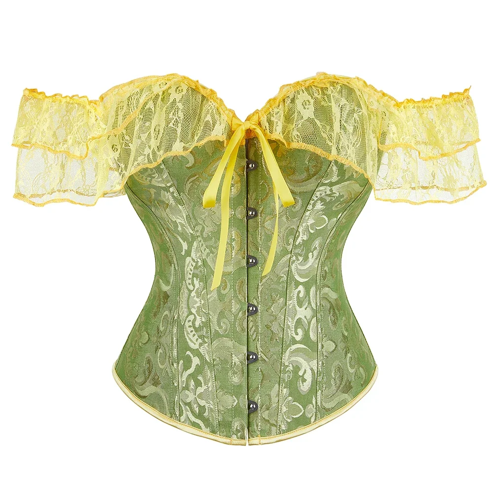 Womens Bustier Overbust Corselet Lace Up Short Sleeve Sheer Corset Bluse Costume Crop Top
Womens Bustier Overbust Corselet Lace Up Short Sleeve Sheer Corset Bluse Costume Crop Top