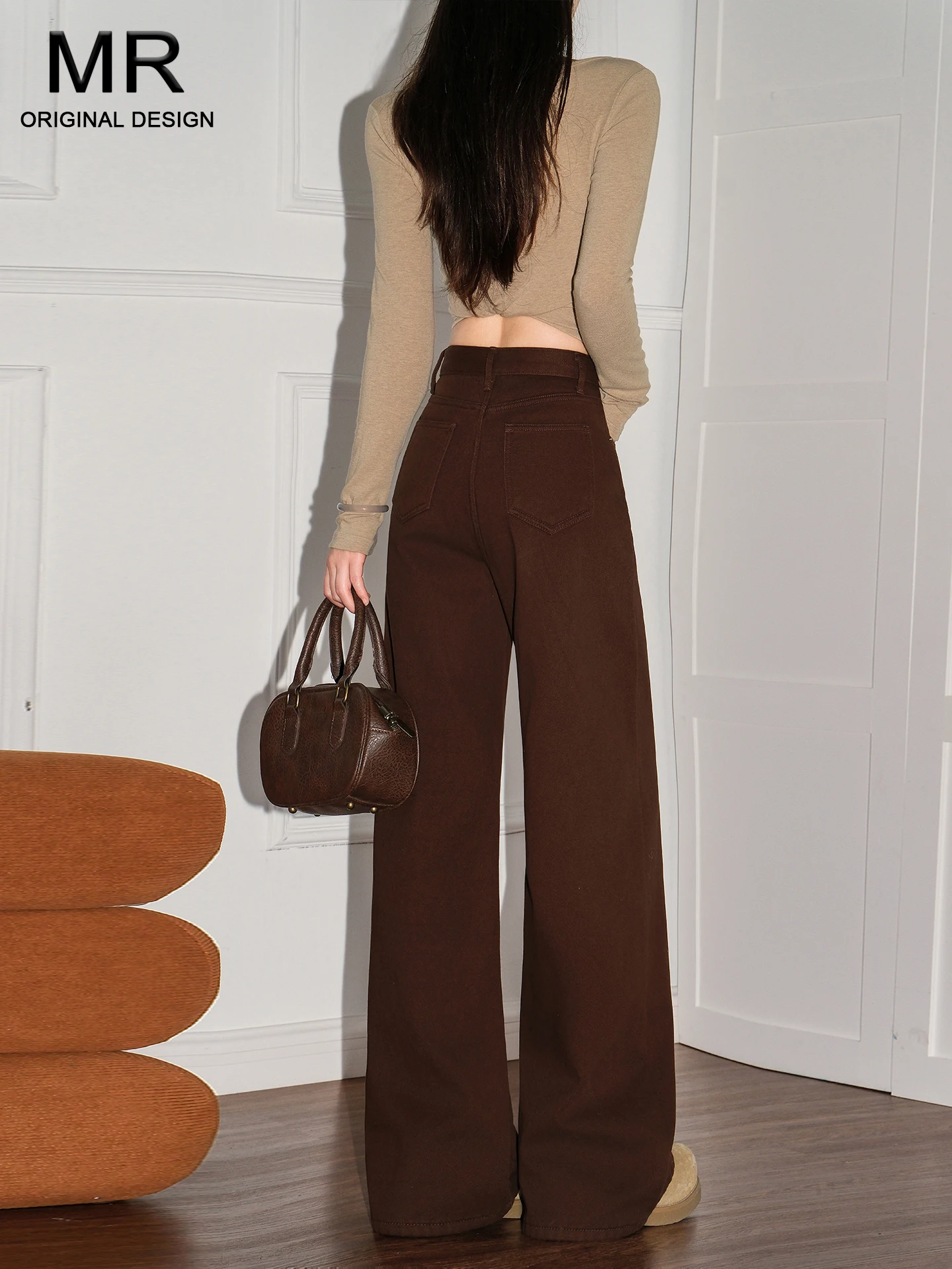 High Waist Fleece Lined Thickened Retro Coffee Color Women's Jeans Summer Loose Slimming Wide Leg Straight Cut Pants
High Waist Fleece Lined Thickened Retro Coffee Color Women's Jeans Summer Loose Slimming Wide Leg Straight Cut Pants