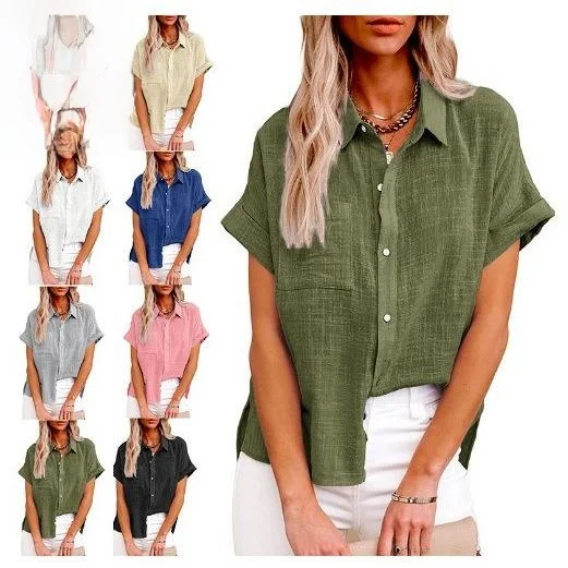 Women's Short Sleeve Linen Shirt Princess Style Asymmetrical Hem Irregular Length Shirt Comfortable Fit Shirt Easy Care Shirt
Women's Short Sleeve Linen Shirt Princess Style Asymmetrical Hem Irregular Length Shirt Comfortable Fit Shirt Easy Care Shirt