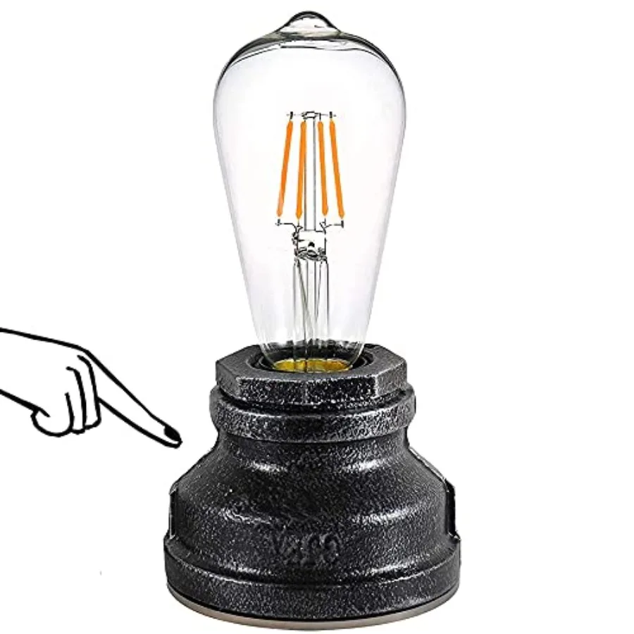Vintage Touch Control Table Lamp, Edison 4W LED Dimmable Bulb Included, with 3 Levels of Brightness, Small Desk Industrial Nigh
Vintage Touch Control Table Lamp, Edison 4W LED Dimmable Bulb Included, with 3 Levels of Brightness, Small Desk Industrial Nigh