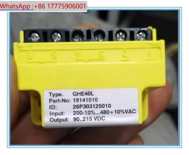 Original garbage crane large and small car running brake rectifier module GHE40L NORD
Original garbage crane large and small car running brake rectifier module GHE40L NORD