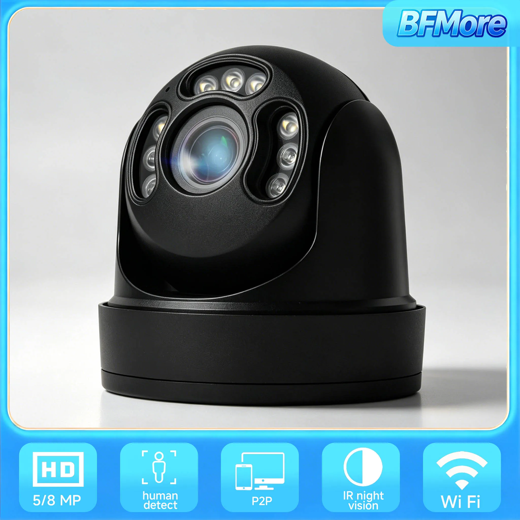BFMore 8MP 4K 5MP HD WIFI PTZ IP Dome камера Outdoor SO-NY415/335 5X Zoom Security Video Surveillance Camhi H.265 IP66
BFMore 8MP 4K 5MP HD WIFI PTZ IP Dome камера Outdoor SO-NY415/335 5X Zoom Security Video Surveillance Camhi H.265 IP66