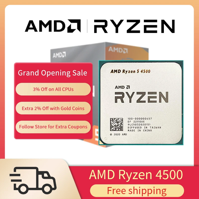 AMD Ryzen 5 4500 Original Computer CPU Processor 6-Core 12-Thread 7NM 65W cpu gamer CPU Processor Socket AM4
AMD Ryzen 5 4500 Original Computer CPU Processor 6-Core 12-Thread 7NM 65W cpu gamer CPU Processor Socket AM4