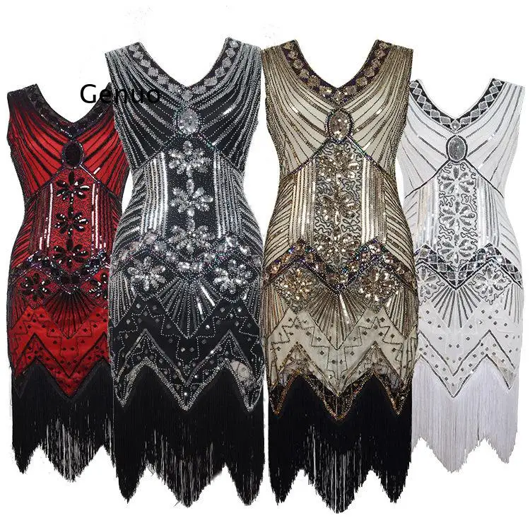2026 New Womens 1920S Vintage Sequin Fringe Flapper Dress V Neck Beaded Gatsby Dress for Party Prom Wedding
2026 New Womens 1920S Vintage Sequin Fringe Flapper Dress V Neck Beaded Gatsby Dress for Party Prom Wedding
