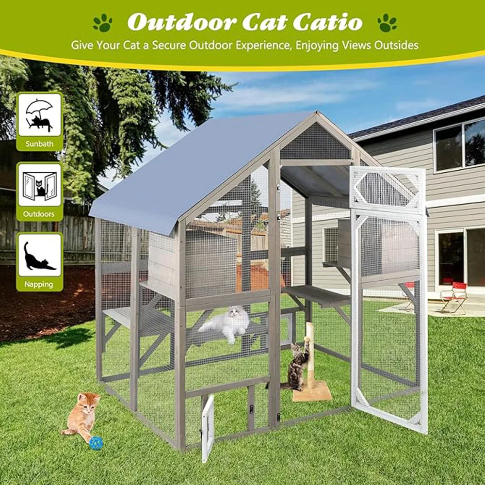 Petscosset Durable Catio Cat Enclosure Outdoor Cat Catio Large Cat Run with Bridges
Petscosset Durable Catio Cat Enclosure Outdoor Cat Catio Large Cat Run with Bridges
