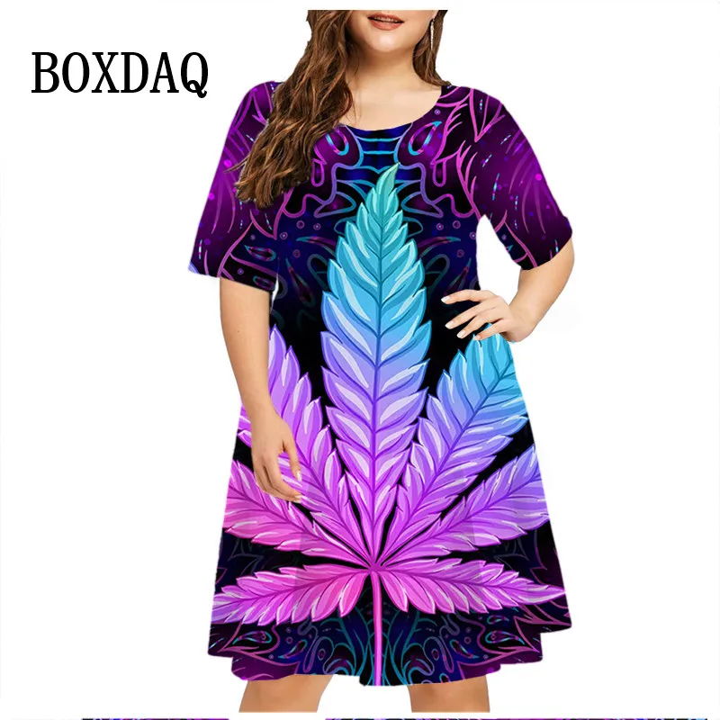 Tie Dye Gradient Maple Leaf Dress Elegant Ladies Loose Plus Size Dresses Summer Casual 3D Print Short Sleeve Women Party Clothes
Tie Dye Gradient Maple Leaf Dress Elegant Ladies Loose Plus Size Dresses Summer Casual 3D Print Short Sleeve Women Party Clothes