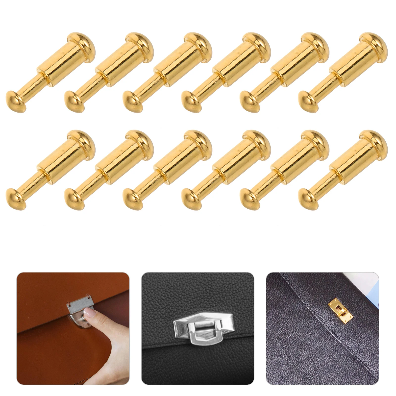 50Sets Rivets for Bag Making Premium Golden Rivet Screws Heavy Duty Bag Strap Reinforcement for Purse Dog Collar Shoe
50Sets Rivets for Bag Making Premium Golden Rivet Screws Heavy Duty Bag Strap Reinforcement for Purse Dog Collar Shoe