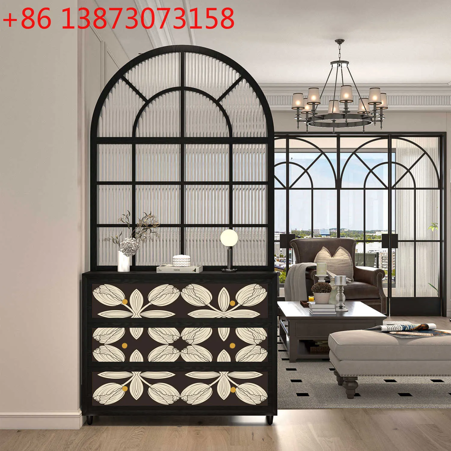 French retro abstract entrance cabinet Solid wood entry door screen Changhong glass partition Living room storage locker
French retro abstract entrance cabinet Solid wood entry door screen Changhong glass partition Living room storage locker