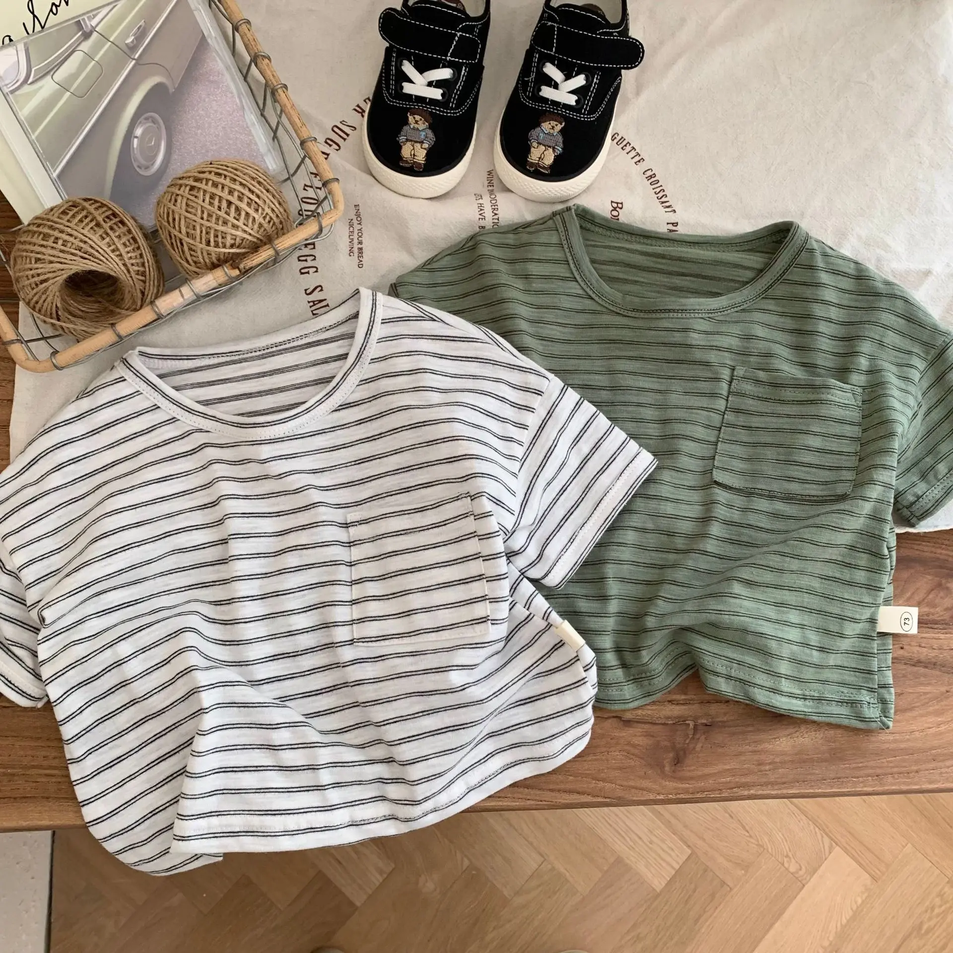 Children's T-shirt 0-6 Years Old 2024 Summer New Boys Loose Casual Striped T-shirt Baby Summer Clothing
Children's T-shirt 0-6 Years Old 2024 Summer New Boys Loose Casual Striped T-shirt Baby Summer Clothing