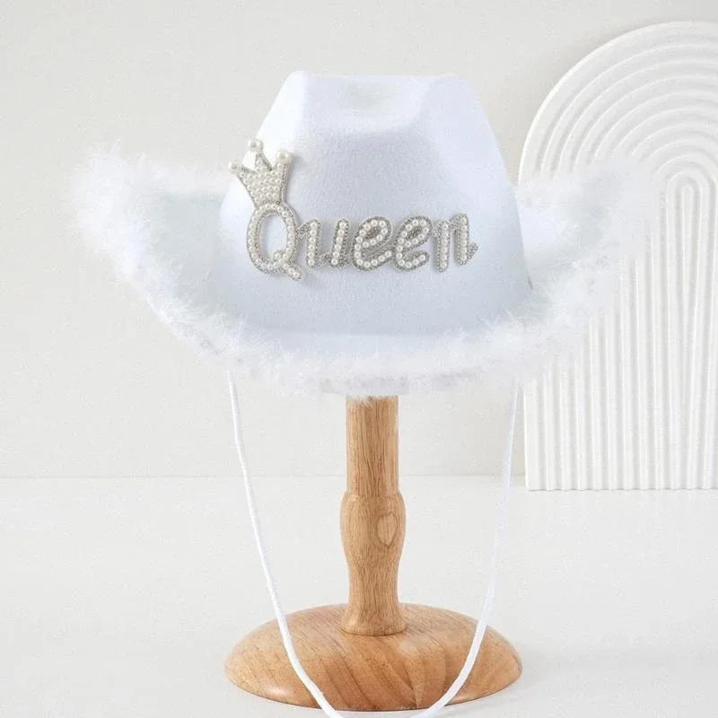 PXPB Cowgirls Hat Woman Music Festivals Wedding Cowgirls Hat with Beads Letter Decors
PXPB Cowgirls Hat Woman Music Festivals Wedding Cowgirls Hat with Beads Letter Decors