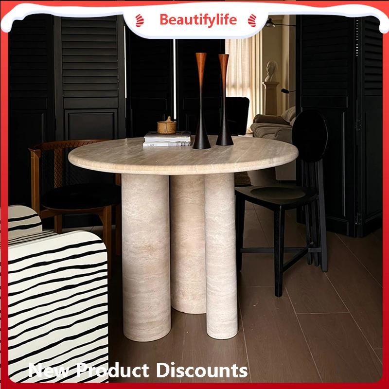 a55 Wabi Sansan обеденный стол из натурального травертина, круглый мраморный обеденный стол для маленькой квартиры, бытовой камень, роскошный камень
a55 Wabi Sansan обеденный стол из натурального травертина, круглый мраморный обеденный стол для маленькой квартиры, бытовой камень, роскошный камень