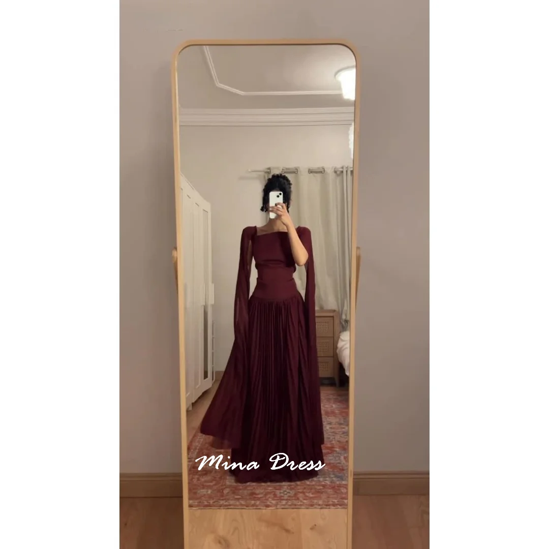 Индивидуальное бордовое бальное платье Mina с квадратным вырезом, длинными рукавами-шалью, плиссированное, А-силуэт, в пол, для торжественных мероприятий, выпускного вечера, вечеринки
Индивидуальное бордовое бальное платье Mina с квадратным вырезом, длинными рукавами-шалью, плиссированное, А-силуэт, в пол, для торжественных мероприятий, выпускного вечера, вечеринки