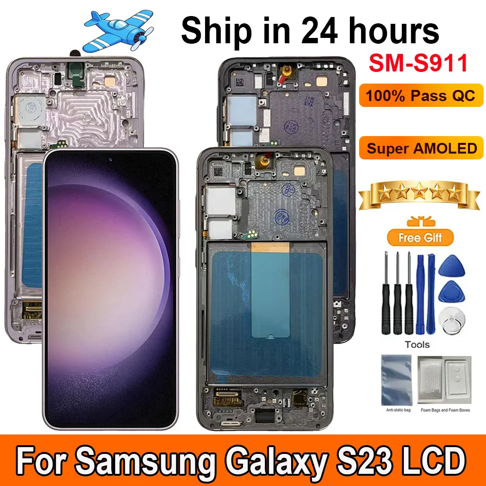 6,1-дюймовый AMOLED-экран для Samsung Galaxy S23, ЖК-дисплей с рамкой, сенсорный экран, цифровая сборка, замена S23 SM-S911
6,1-дюймовый AMOLED-экран для Samsung Galaxy S23, ЖК-дисплей с рамкой, сенсорный экран, цифровая сборка, замена S23 SM-S911