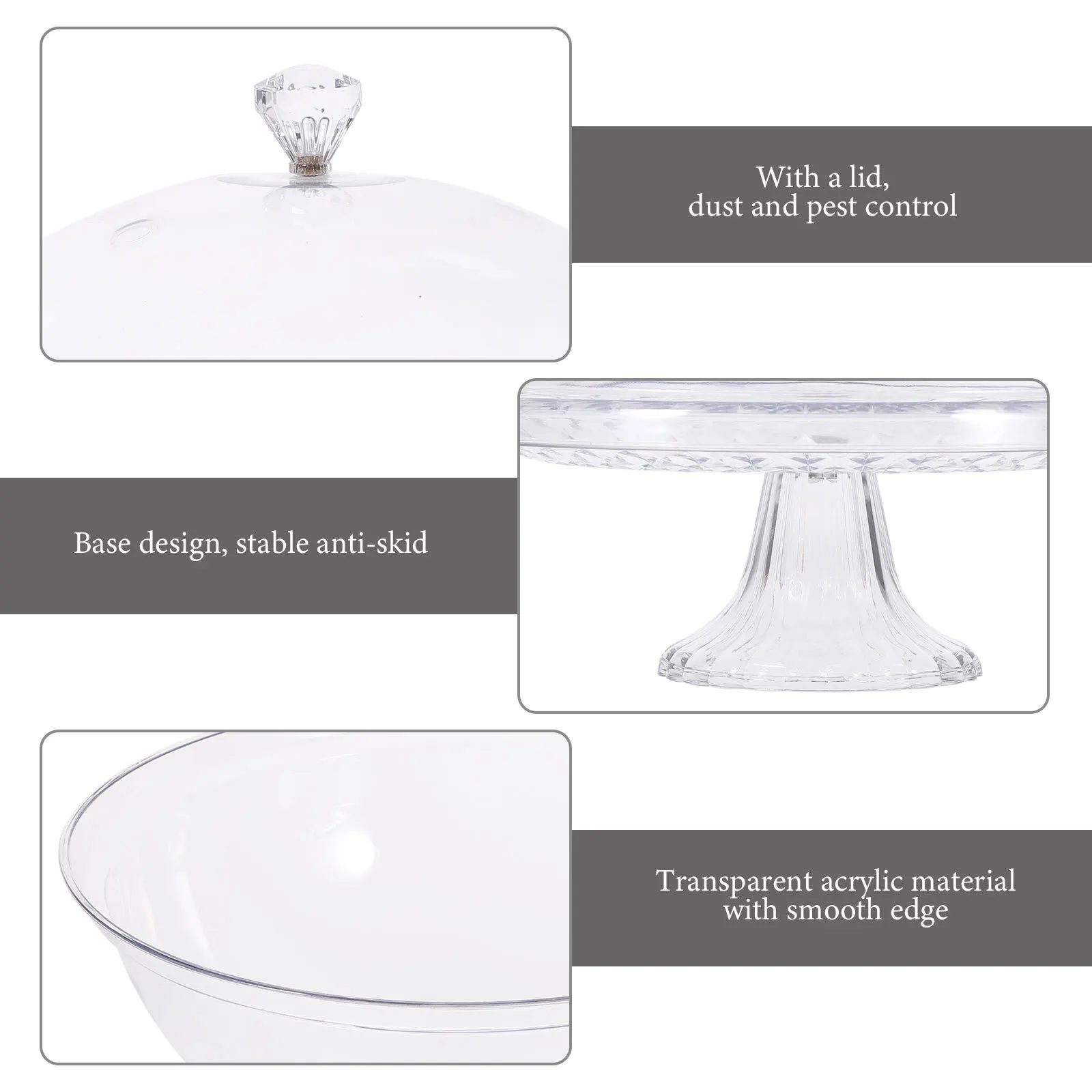 Delicate Cake Tray Multi-Function Dessert Plate Transparent Food Cover Heat Preservation Keep Fresh Wedding Party Gathering
Delicate Cake Tray Multi-Function Dessert Plate Transparent Food Cover Heat Preservation Keep Fresh Wedding Party Gathering