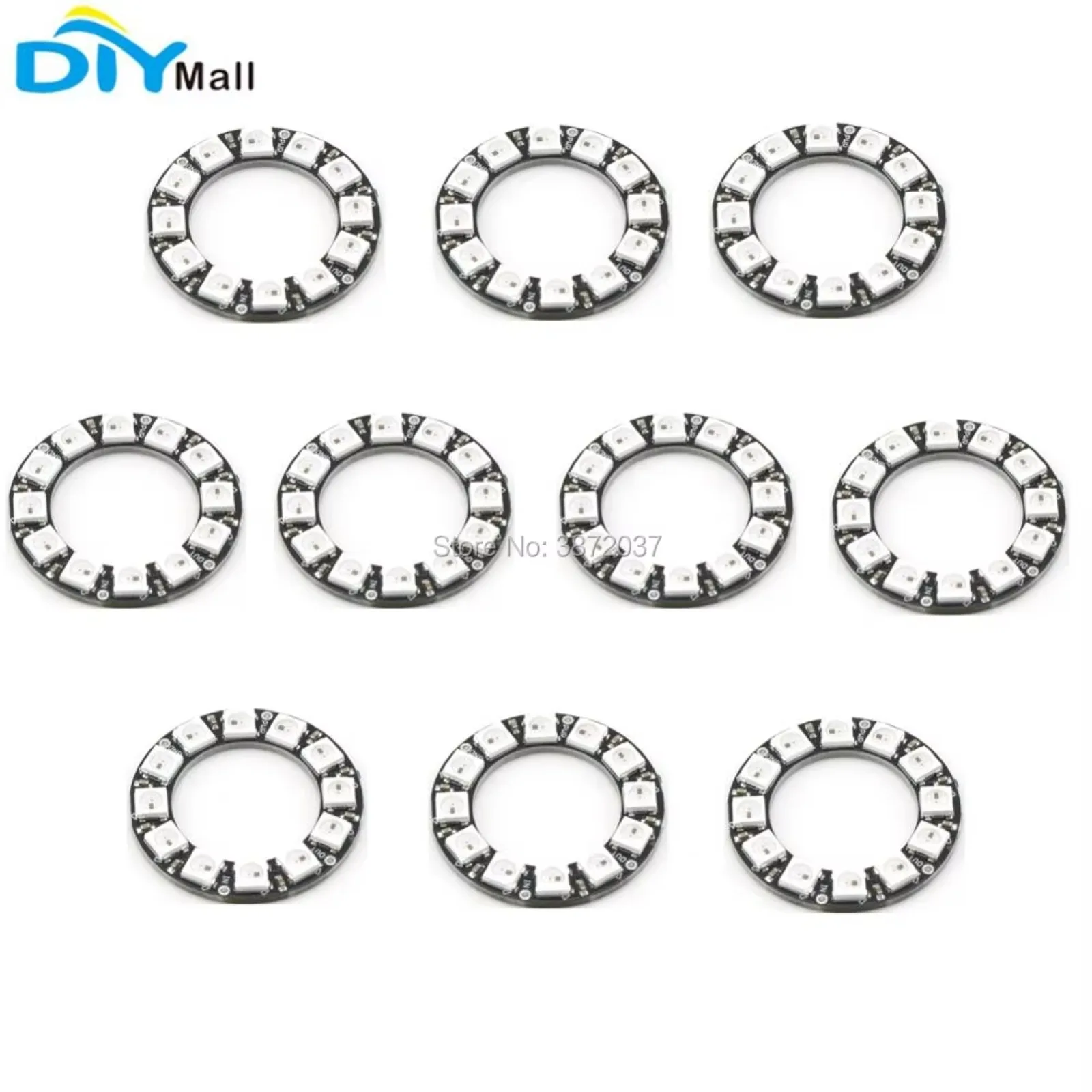 10pcs WS2812B 5050 RGB LED Ring 12-Bit Driver Module for Arduino Projects
10pcs WS2812B 5050 RGB LED Ring 12-Bit Driver Module for Arduino Projects