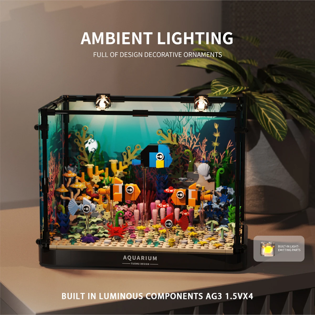 Clown fish coral ecological tank building blocks, creating a glowing underwater world at home
Clown fish coral ecological tank building blocks, creating a glowing underwater world at home