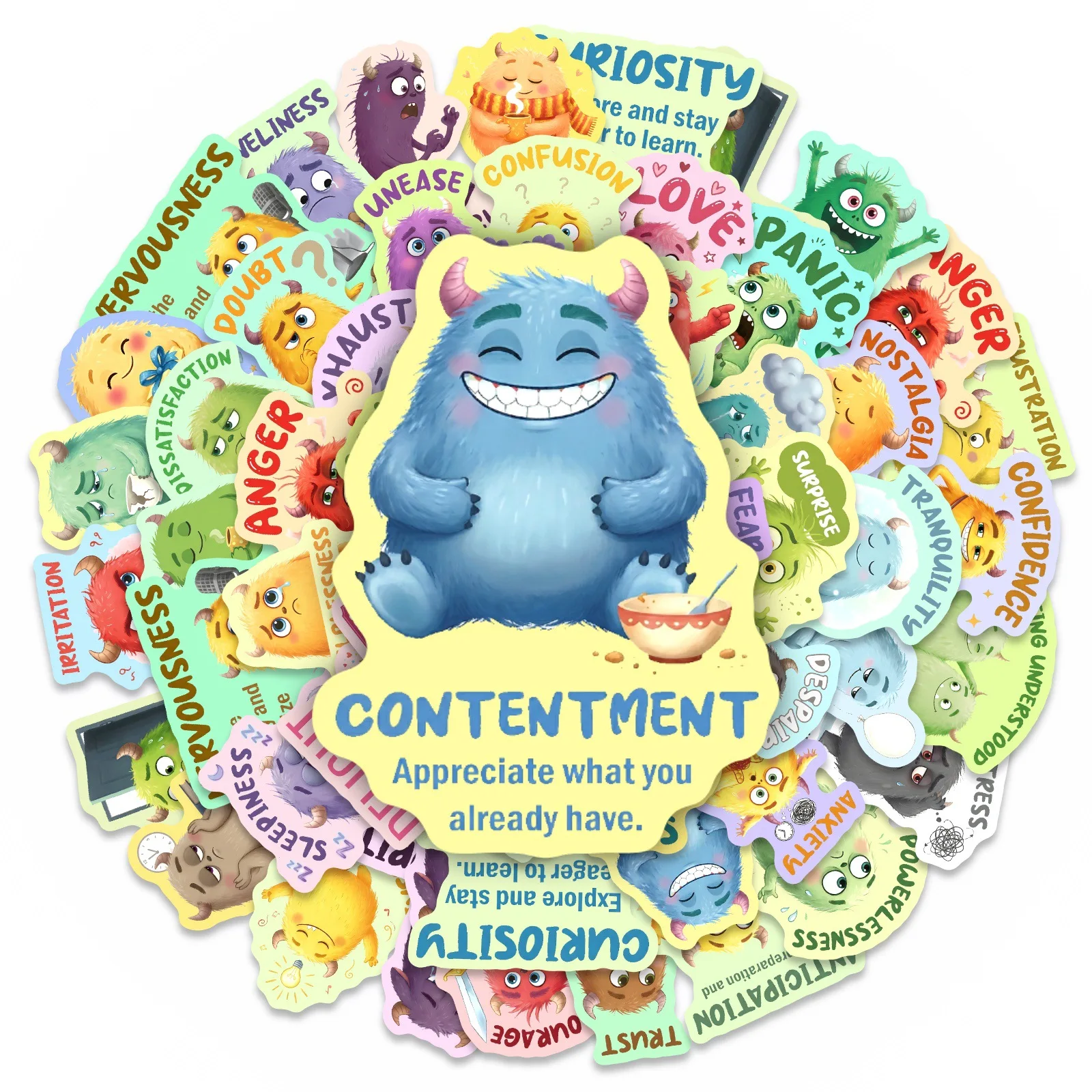 50PCS Emotional Cognition Monster Stickers - Waterproof Mental Health Education Decals for Phones, Journals & DIY Crafts
50PCS Emotional Cognition Monster Stickers - Waterproof Mental Health Education Decals for Phones, Journals & DIY Crafts