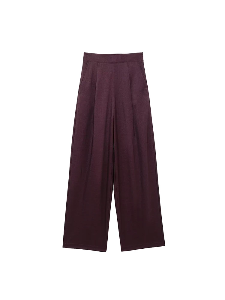 Willshela Women Fashion Wine Red Pleated Side Zipper Straight Pants Vintage High Waist Full Length Female Chic Lady Trousers
Willshela Women Fashion Wine Red Pleated Side Zipper Straight Pants Vintage High Waist Full Length Female Chic Lady Trousers