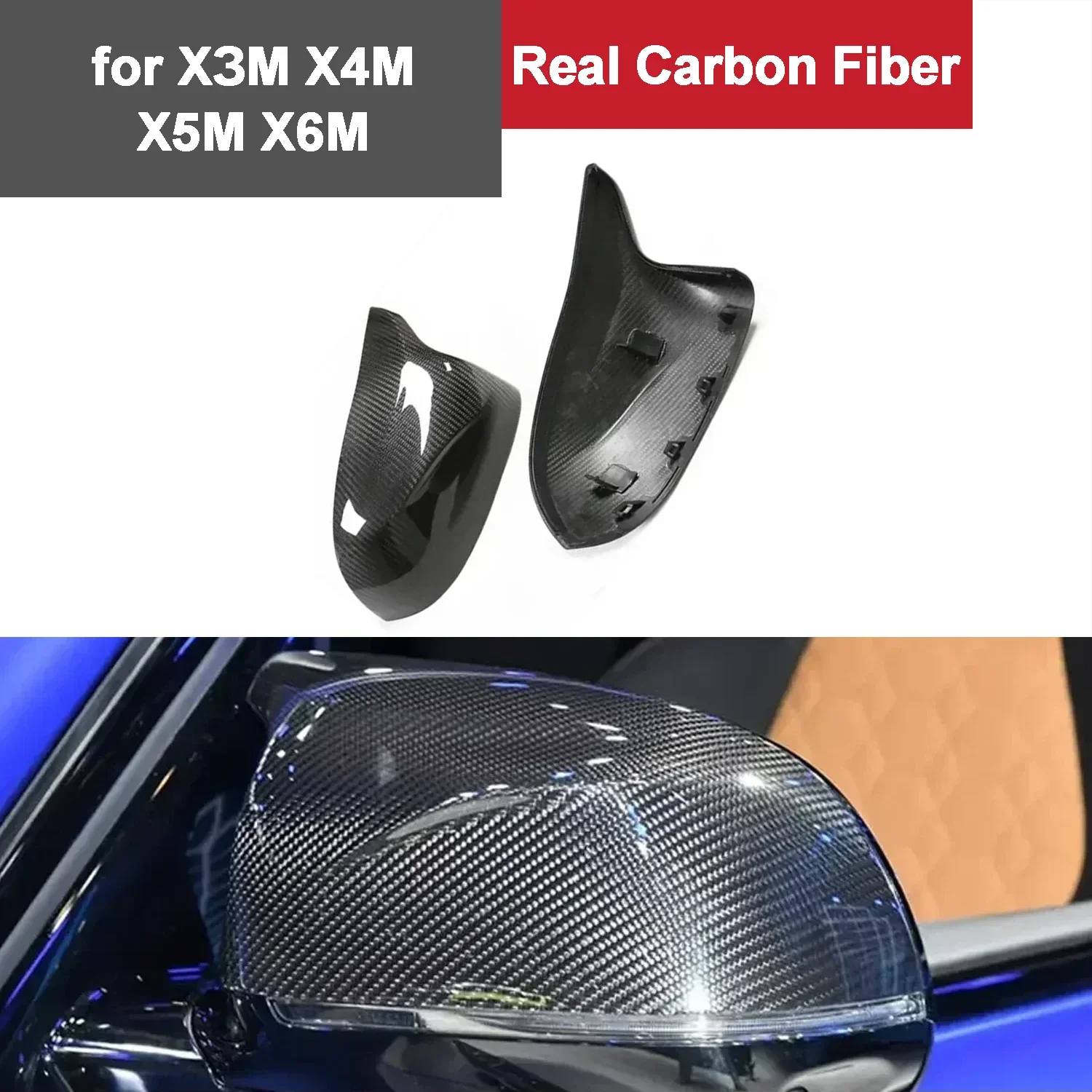 Real Carbon Fiber Rearview Mirror Cover for BMW X3M F97 X4M F98 X5M F95 X6M F96 2019-2024 Side Mirror Cap Shells Frame Protector
Real Carbon Fiber Rearview Mirror Cover for BMW X3M F97 X4M F98 X5M F95 X6M F96 2019-2024 Side Mirror Cap Shells Frame Protector